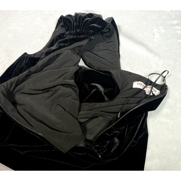 Cosmopolitan Dress The Population Women S Black Velvet Bellamy One Shoulder Mini - Picture 5 of 13